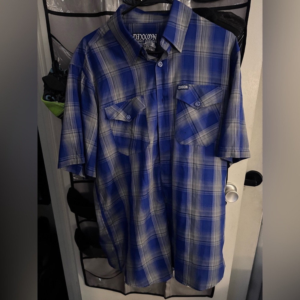 DIXXON Blue and Gray Checkered Shirt